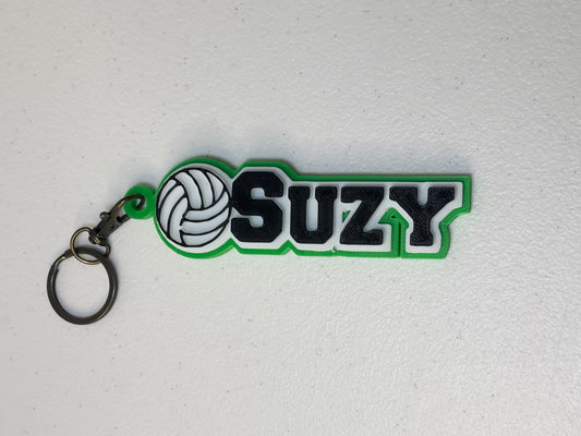 Custom 3D Printed Sport Name Keychain