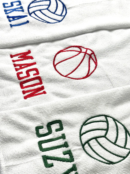 Embroidered Sport Player Name Sweat Towels